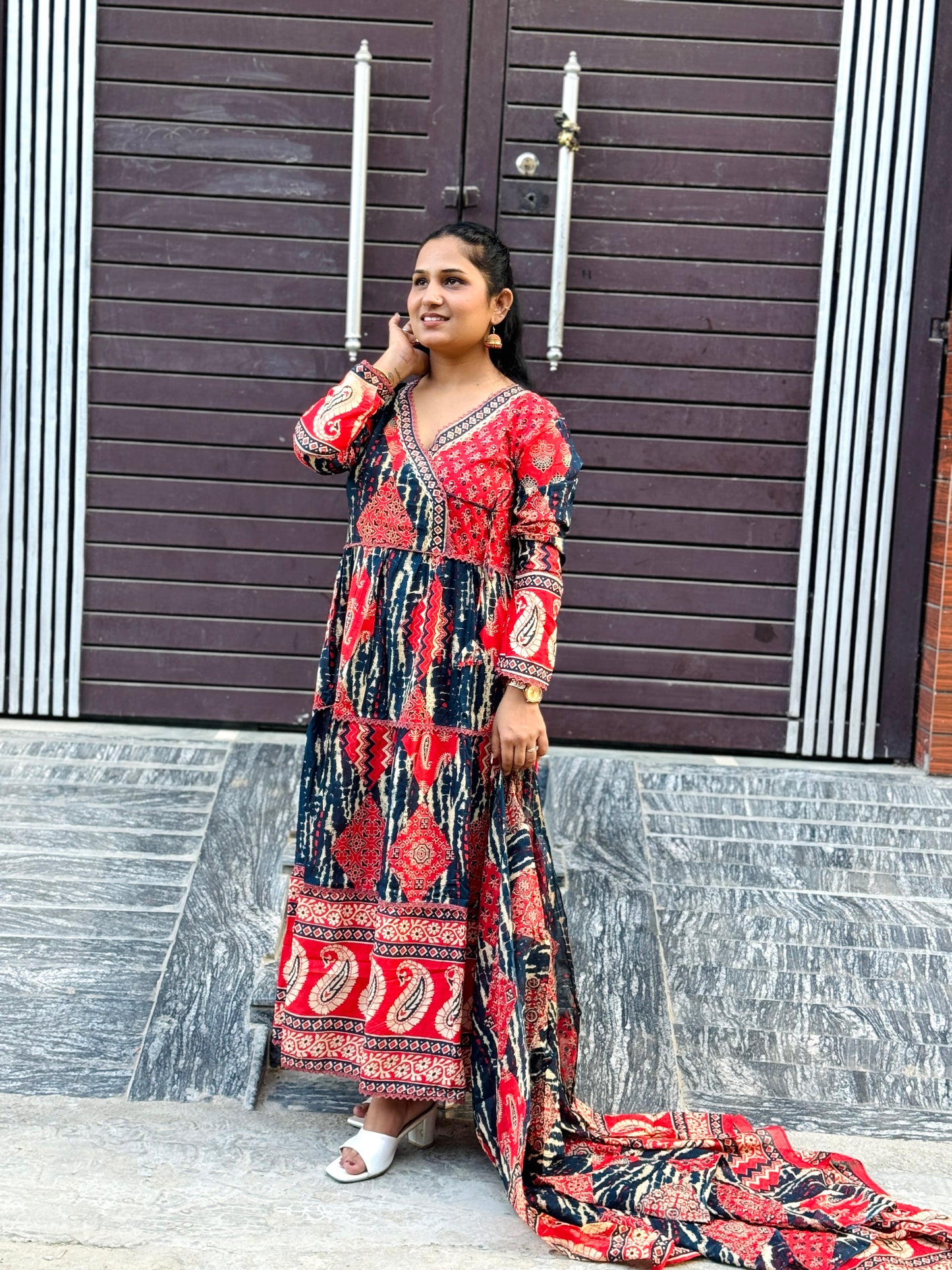 Anarkali Kurta Set With Angrakha Style