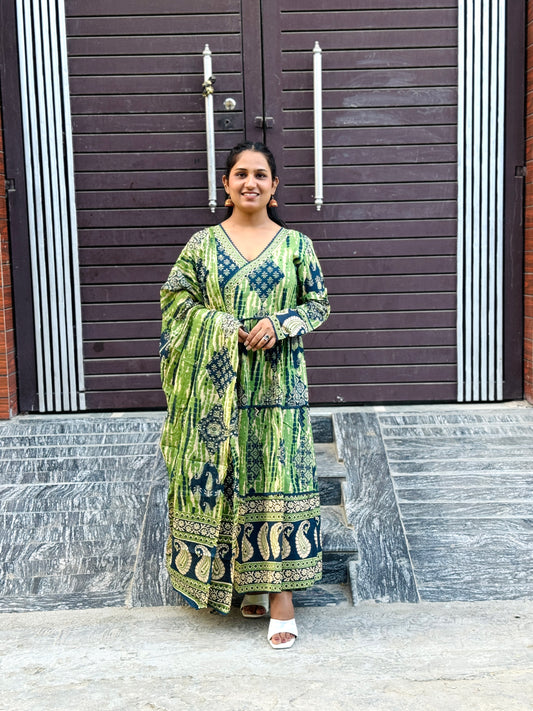 Anarkali Kurta Set With Angrakha Style